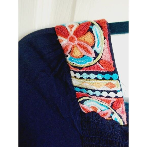 Wrangler M Women's Boho Blouse 3/4 Balloon Sleeve Western Country Shirt Top - Picture 5 of 8